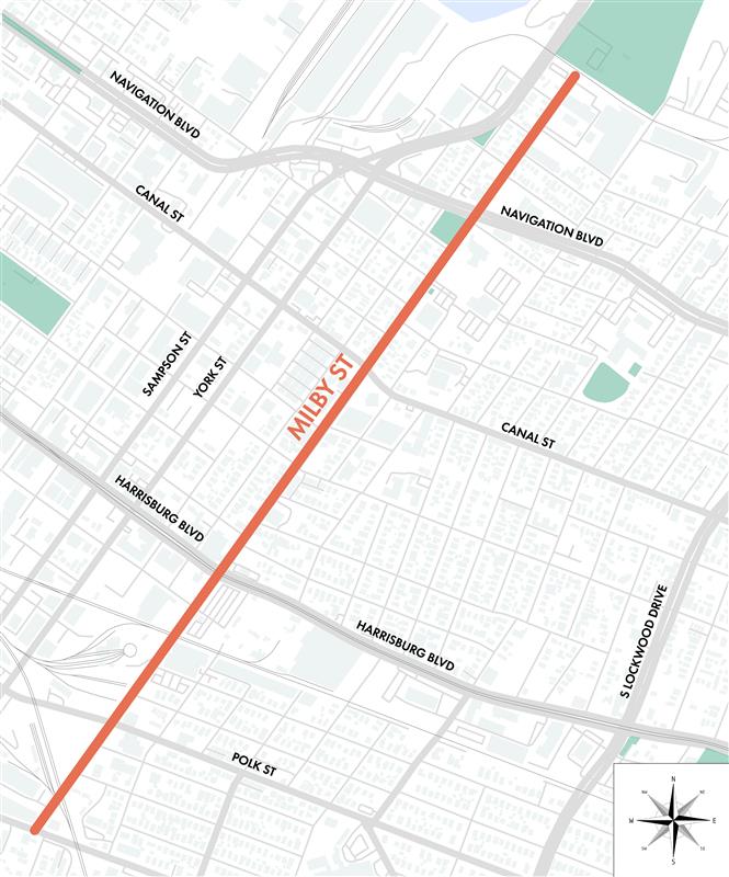 Milby Street Corridor Study map Milby Street Corridor Study map